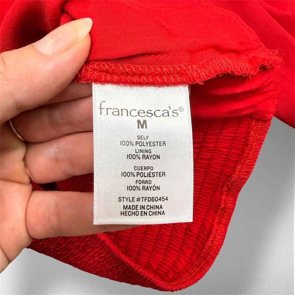 Audrey Parks Red Off-Shoulder Ruffle Crop Top – Size M - Picture 8 of 8